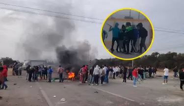 Manifestantes agreden a polica durante paro de la Panamericana Norte