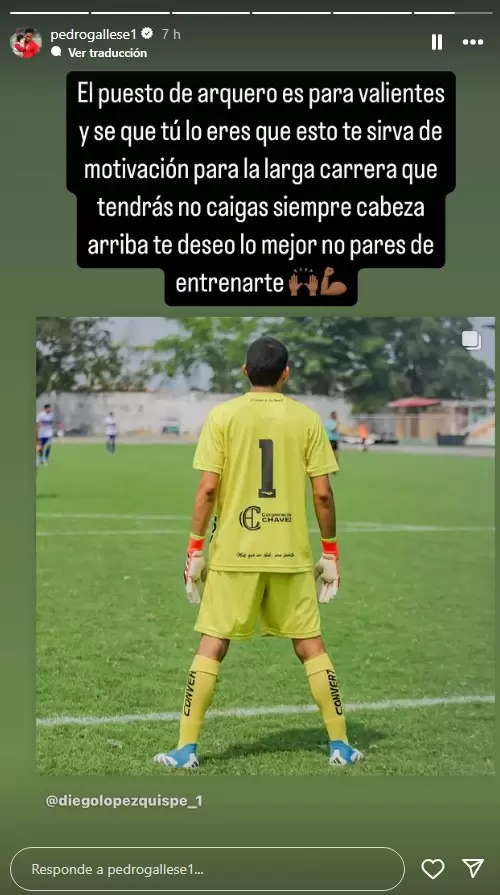 Pedro Gallese le dedica sentido mensaje a Diego Lpez