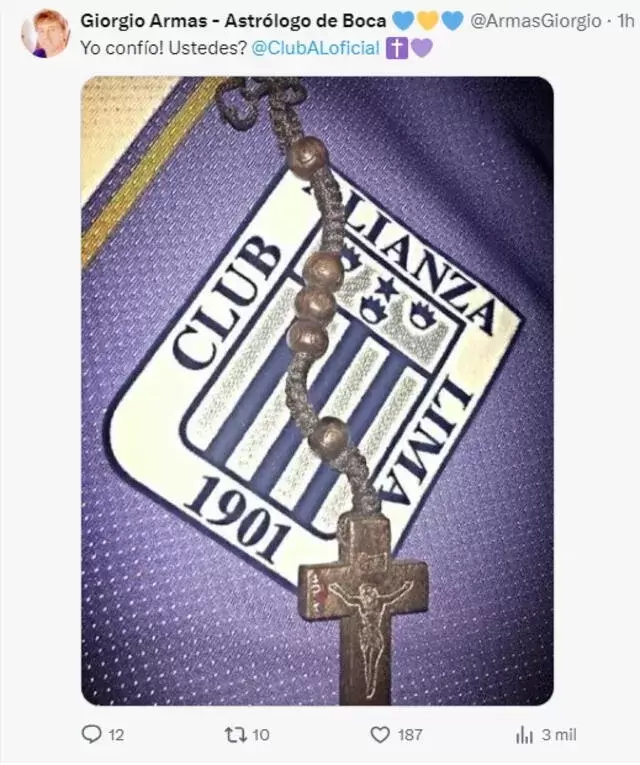 Giorgio Armas dice que confa en Alianza Lima. (Captura de pantalla)