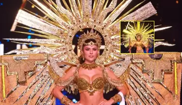 Tatiana Calmell brill en la preliminar del Miss Universo con su traje tpico.