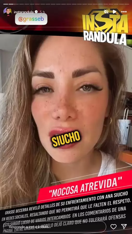 Ana Siucho enfrentada con Grasse Becerra