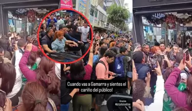 Magaly causa furor durante si visita a Gamarra