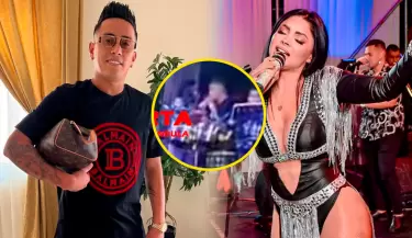 Pamela Franco le canta a Christian Cueva por su cumpleaos.