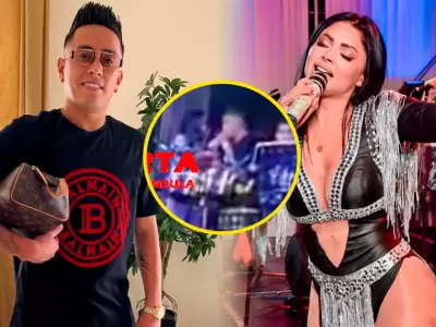 Pamela Franco le canta a Christian Cueva por su cumpleaos.