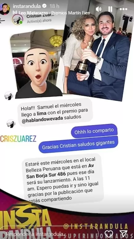 Cristian Zurez sobre premio de 'Hablando Huevadas'. (Instarndula)