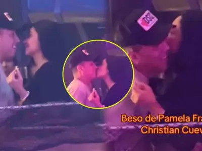 Pamela Franco le roba un beso a Cristian Cueva