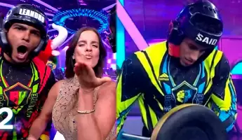 Pamela Franco le roba un beso a Cristian Cueva