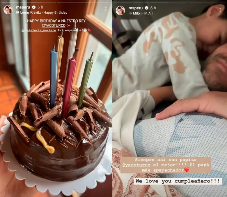 Natalie Vrtiz y sus historias sobre el cumple de Yaco Eskenazi. (Instagram)