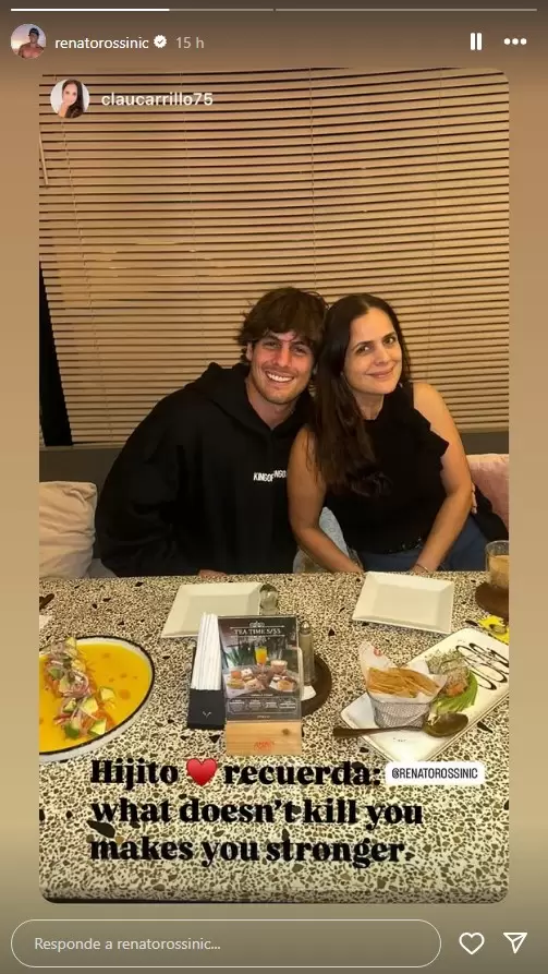 Renato Rossini Jr. recibe el apoyo de su madre. (Instagram)