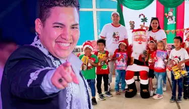 Irvin Saavedra de Armona 10 lleva alegra a nios por Navidad