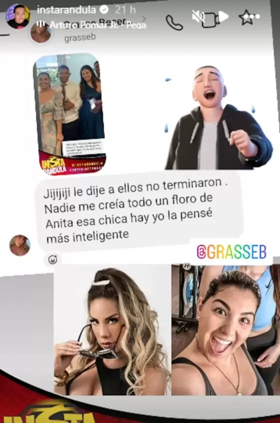 Grasse Becerra sobre rumores de separacin de Ana Siucho y Edison Flores. (Instarndula)