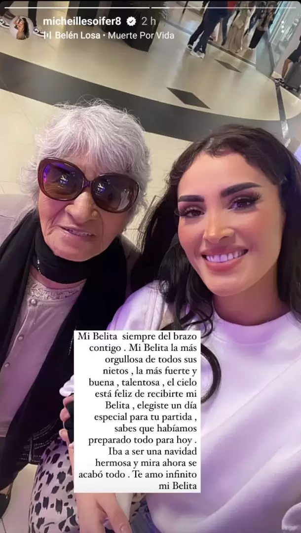 Micheille Soifer comparte foto con su abuelita fallecida. (Instagram)