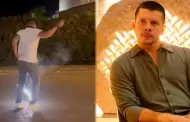 Mario Hart pasa susto en Navidad: casi se quema al encender un cohetn y Korina Rivadeneira lo graba todo