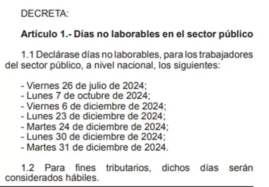 Das no laborables 2024.