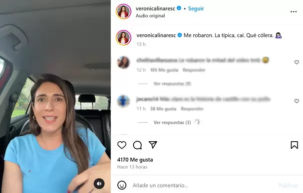 Vernica Linares denuncia robo de tarjeta. (Instagram)