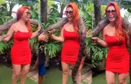 Milena Zrate y su gracioso momento con una anaconda: "Cuando te encuentras con tu gemela"