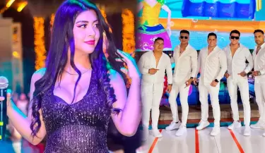 Karen Pea de Papilln se luce con cantante de Los 5 de Oro