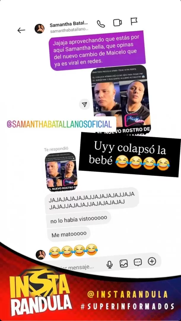 Samantha Batallanos se burla de la operacin de Jonathan Maicelo.