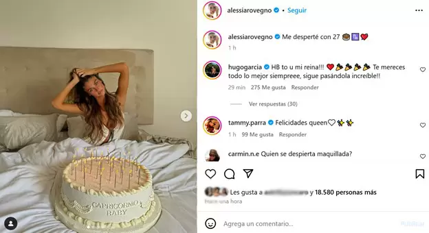 Hugo Garca comenta curioso mensaje a Alessia Rovegno por su cumpleaos. (Captura de pantalla)