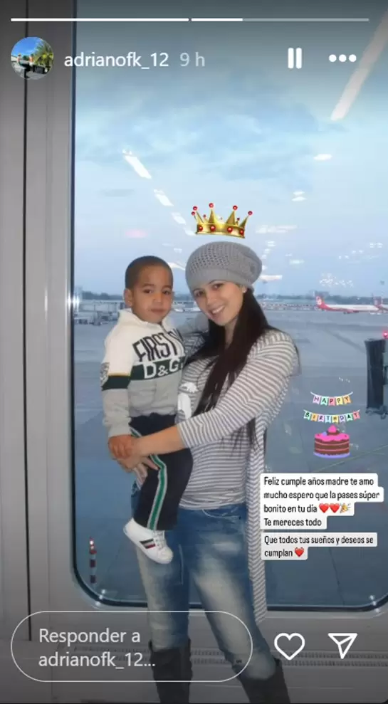 Hijo de Jefferson Farfn y su mensaje de cumpleaos a Melissa Klug. (Instagram)