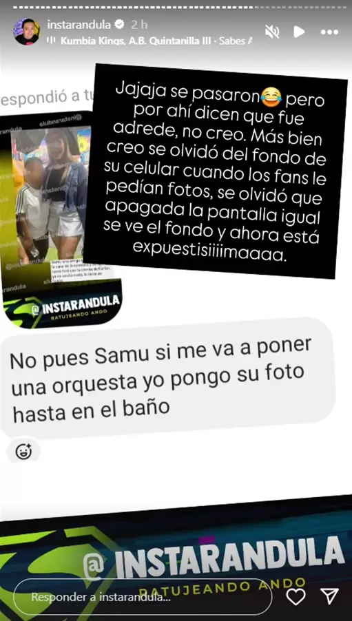 Samuel Surez sofre fondo de pantalla de Xiomy Kanashiro. (Instarndula)