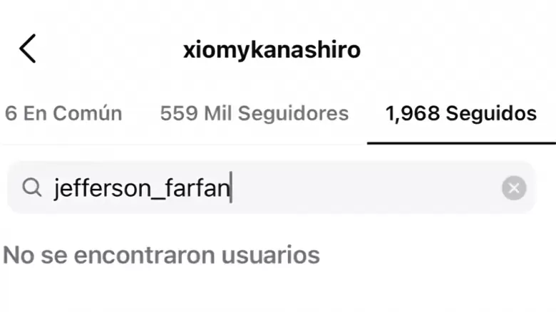 Xiomy Kanashiro dej de seguir a Jefferson Farfn