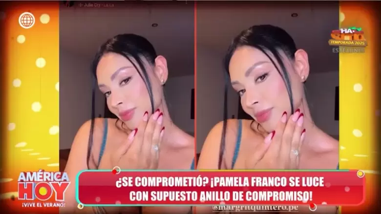 Pamela Franco se luce con supuesto anillo de compromiso. (Amrica Hoy)