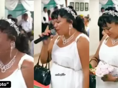 Mujer abandona a su novio en plena boda