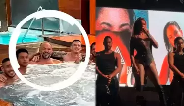 Jackson Mora en el sauna con amigos mientras Tilsa Lozano se presenta en shows.