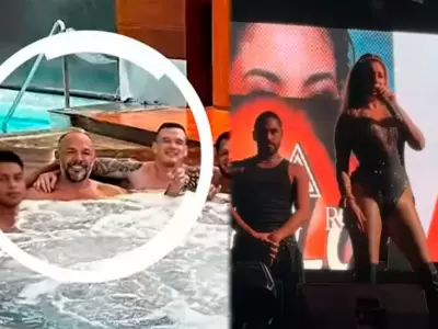 Jackson Mora en el sauna con amigos mientras Tilsa Lozano se presenta en shows.