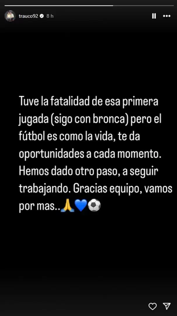 Miguel Trauco sobre su autogol en Alianza Lima vs. Boca Juniors. (Instagram)