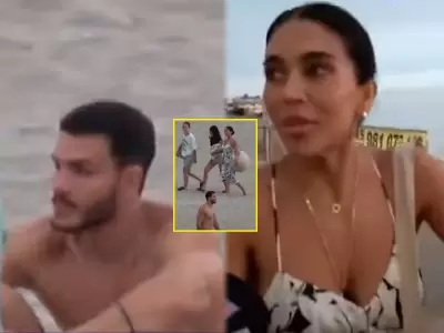 Mario Irivarren y Vania Bludau se cruzan en la misma playa.