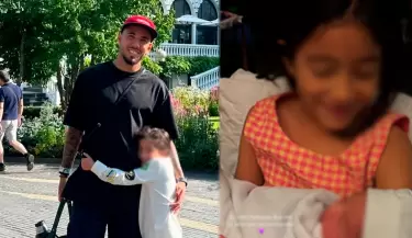 Hija de Sergio Pea y el tierno momento en donde conoce a su hermanita.