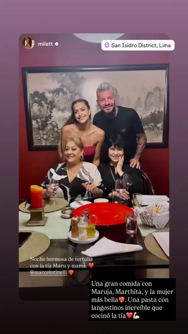 Milett y Marcelo Tinelli disfrutan de su amor en Lima