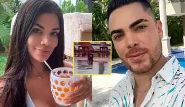 Samantha Batallanos y lvaro Rod fueron captados cariosos en piscina