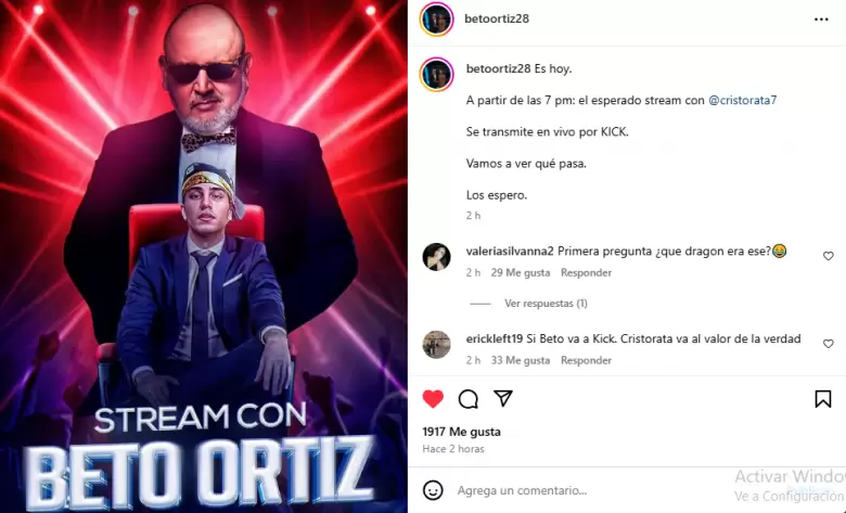 Beto Ortiz y Cristorata harn un stream juntos