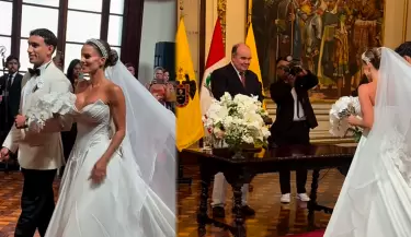 Alejandra Baigorria y Said Palao se casan en emotiva boda civil en Palacio Municipal.