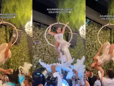 Alejandra hizo acrobacias en su boda
