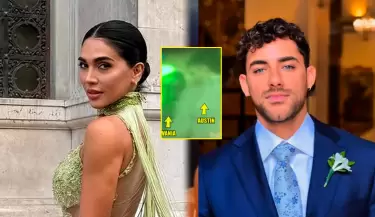 Vania Bludau y Austin Palao se besan en plena celebracin de Ale Baigorria y Said Palao.