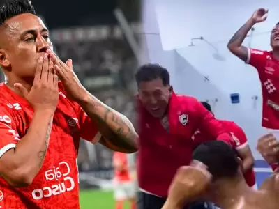 Christian Cueva celebra el triunfo de Cienciano ante Alianza Lima cantando "El Cervecero"
