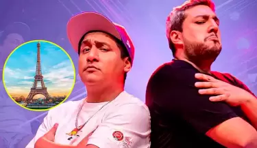 Jorge Luna y Ricardo Mendoza anuncian show dentro de la Torre Eiffel.