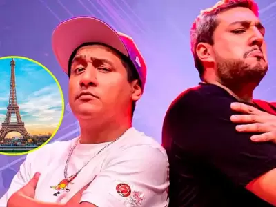Jorge Luna y Ricardo Mendoza anuncian show dentro de la Torre Eiffel.