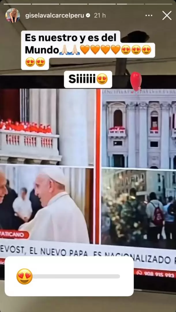 Gisela saluda la eleccin del papa Len XIV