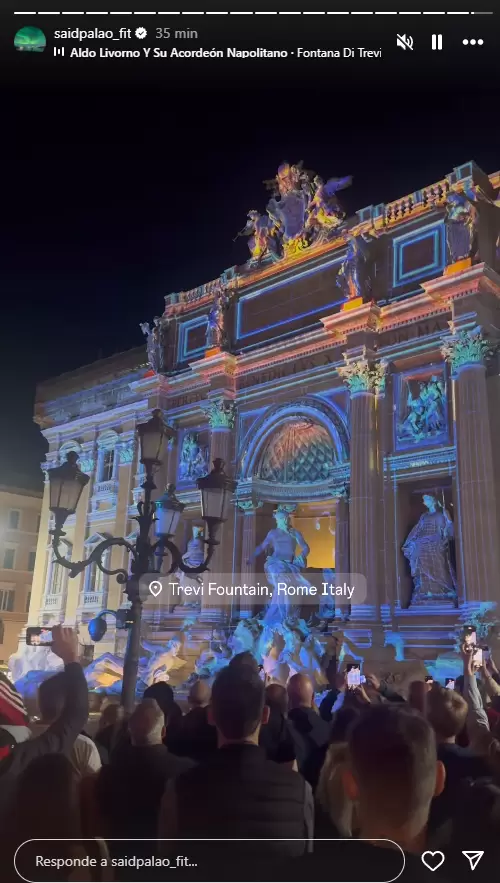 Said Palao coloca historia en Fontana di Trevi. (Instagram)