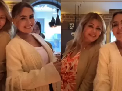 Ethel Pozo saluda a Gisela Valcrcel por el Da de la madre