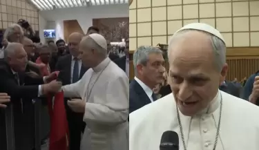 Periodista peruano se encuentra con el papa Len XIV