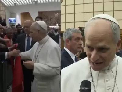 Periodista peruano se encuentra con el papa Len XIV