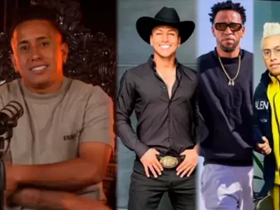 Christian Cueva hace de jurado de moda con figuras del ftbol y se pone 20.
