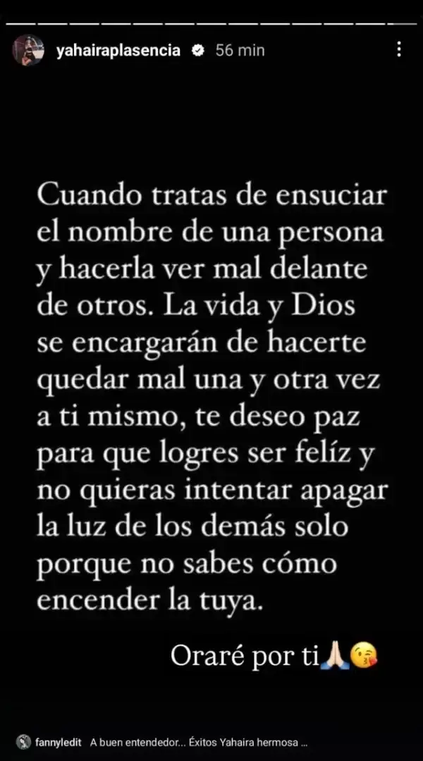 Historia de Yahaira Plasencia. (Instagram)