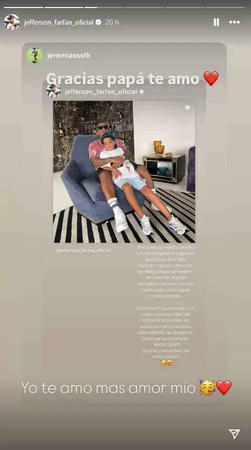 Jeremy responde a Jefferson Farfn. (Instagram)